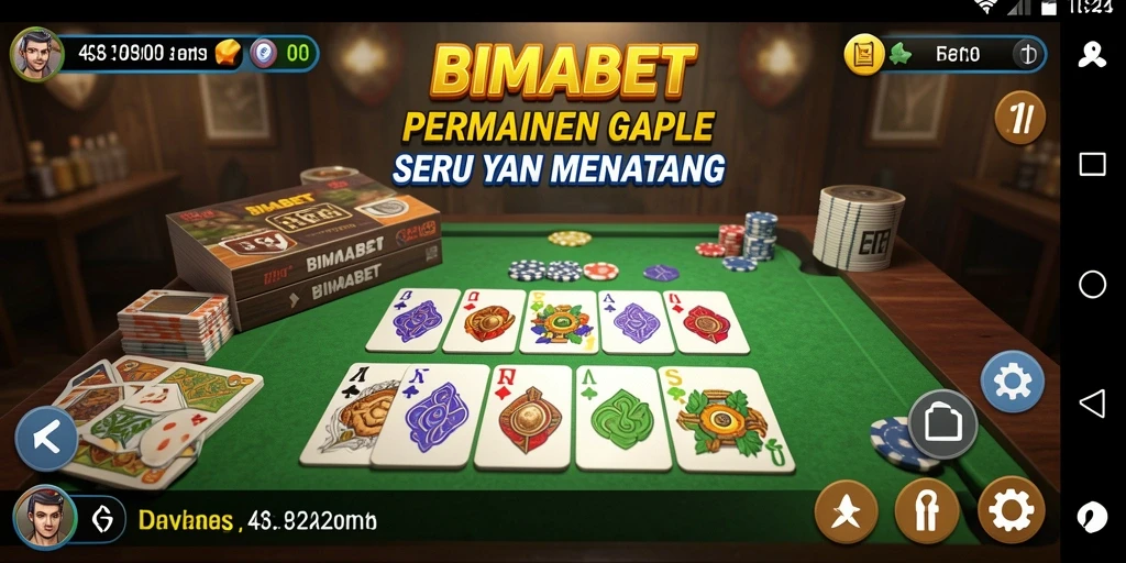 Tampilan screenshot utama gameplay Gaple yang seru di BIMABET.