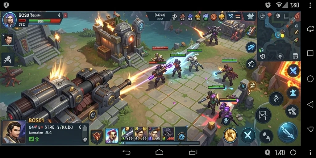 Screenshot menunjukkan aksi pertempuran epik di BOS01.