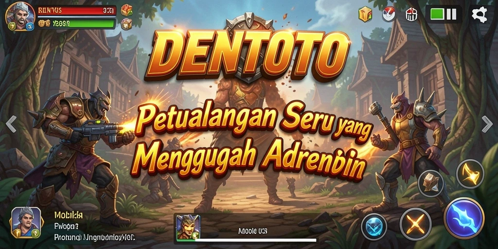 Tangkapan layar gameplay DENTOTO dengan aksi seru di dunia petualangan.
