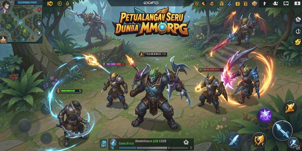 Tampilan gameplay seru dalam GOCAP123 yang menunjukkan pertempuran epik.