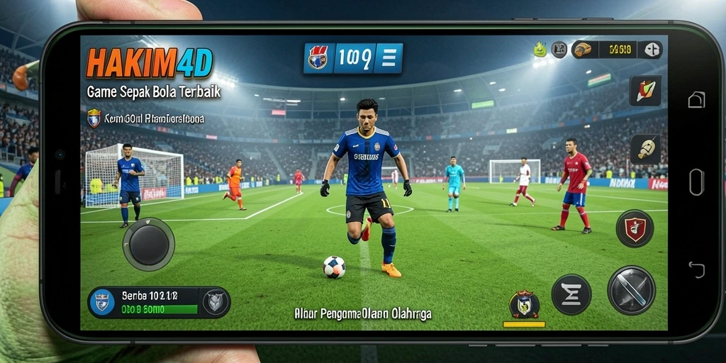 Gameplay sepak bola HAKIM4D yang menegangkan dan menyenangkan.