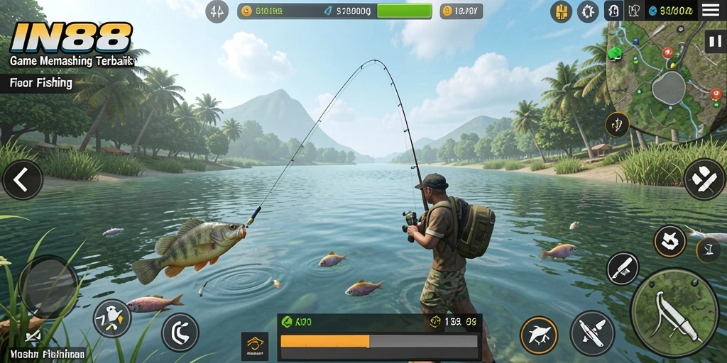 Tampilan gameplay memancing yang seru dan menantang di IN88.
