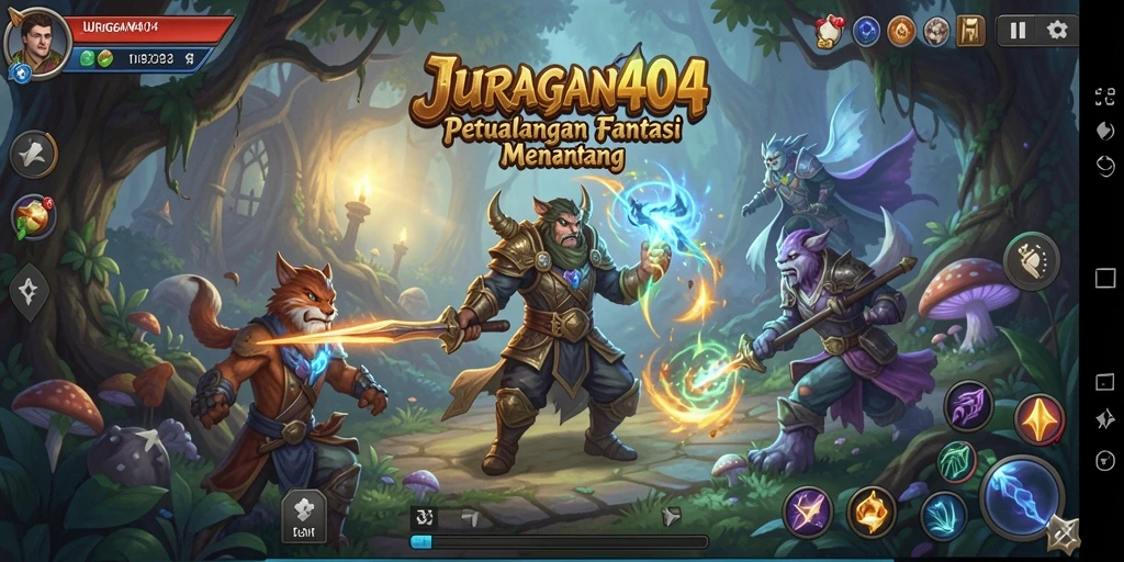 Tampilan screenshot dari gameplay RPG JURAGAN404 yang seru.