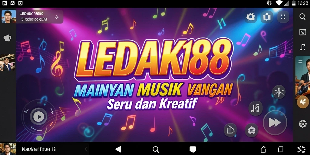 Tampilan aplikasi LEDAK188 saat memainkan lagu-lagu favorit.