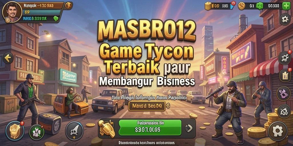 Tangkapan layar gameplay <strong>MASBRO12</strong> menunjukkan momen membangun imperium bisnis.