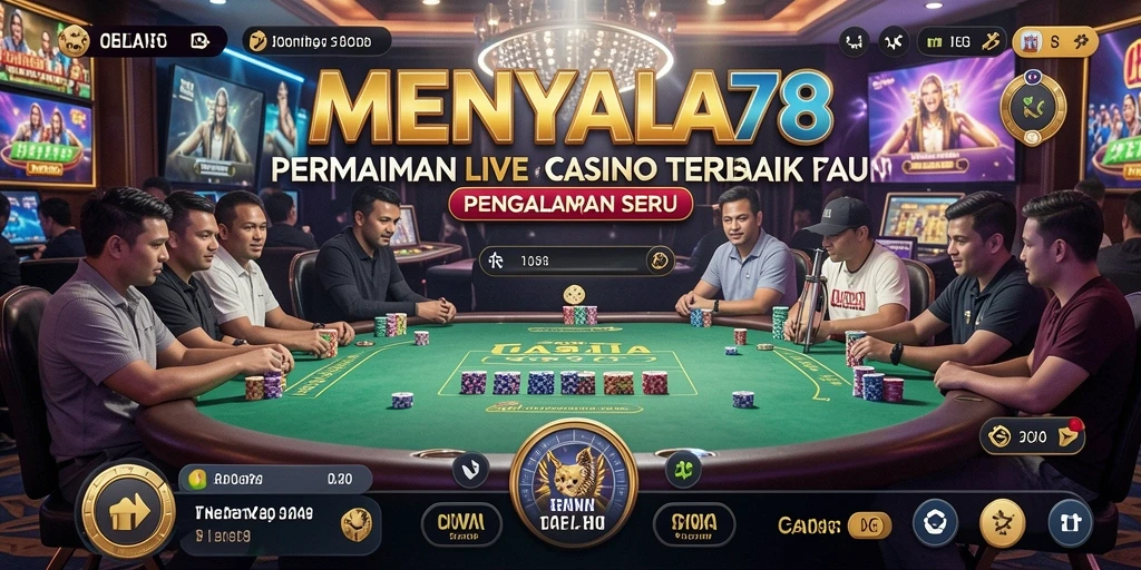 Screenshot MENYALA78 menunjukkan dealer langsung dan suasana permainan yang mendebarkan.