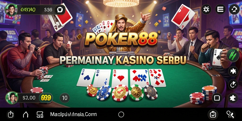 Tampilan gameplay seru POKER88 dengan meja poker yang menegangkan.
