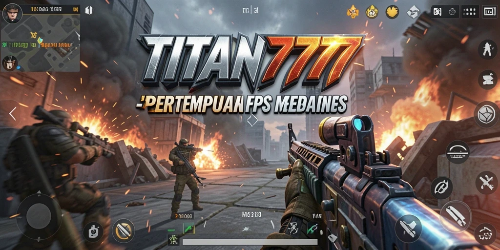 Screenshot utama TITAN777 menunjukkan aksi pertempuran yang mendebarkan.