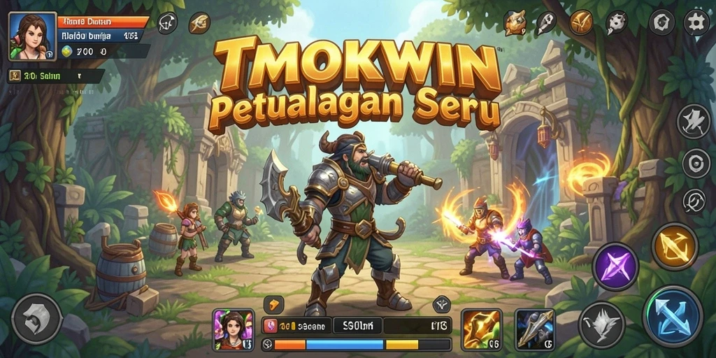 Tampilan gameplay TMOKWIN yang mengesankan dan penuh aksi RPG.