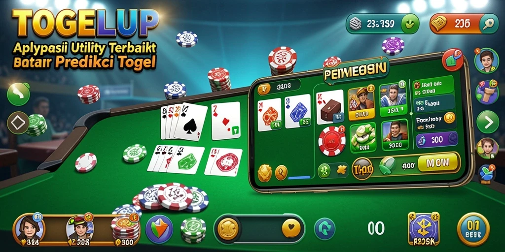 Tampilan utama aplikasi TOGELUP dengan fitur prediksi togel.