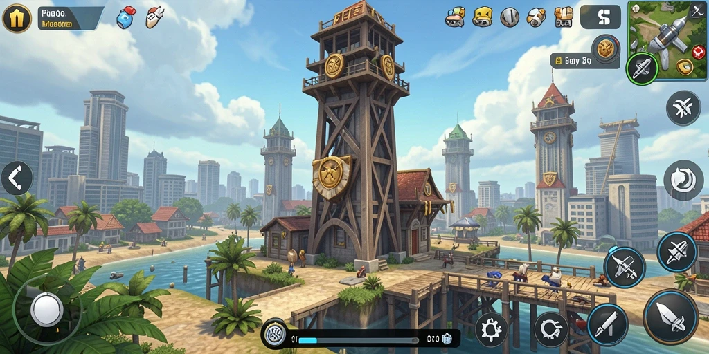 Menggambarkan gameplay seru di Tower Defense V89 dengan menara dan musuh yang dinamis.