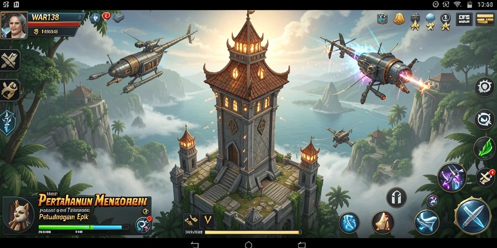 Tampilan mengagumkan dari gameplay Tower Defense yang mendebarkan.